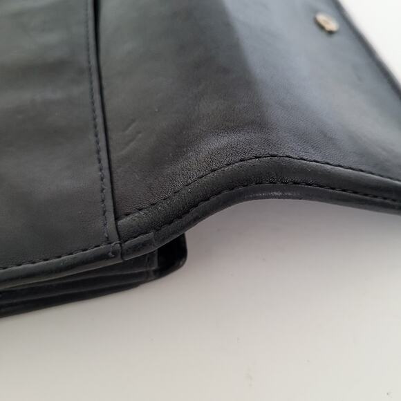 Givenchy Envelope Card Bill Holder Black Wallet Soft Leather Vintage Large Logo - Picture 10 of 15